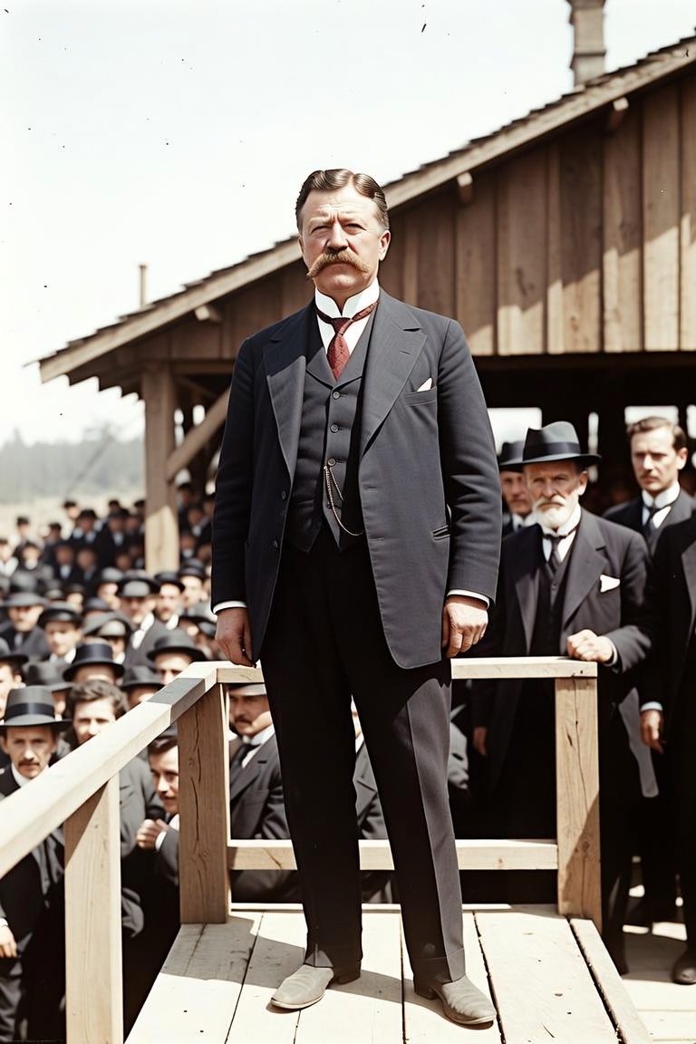 teddy Roosevelt speaking to a crowd